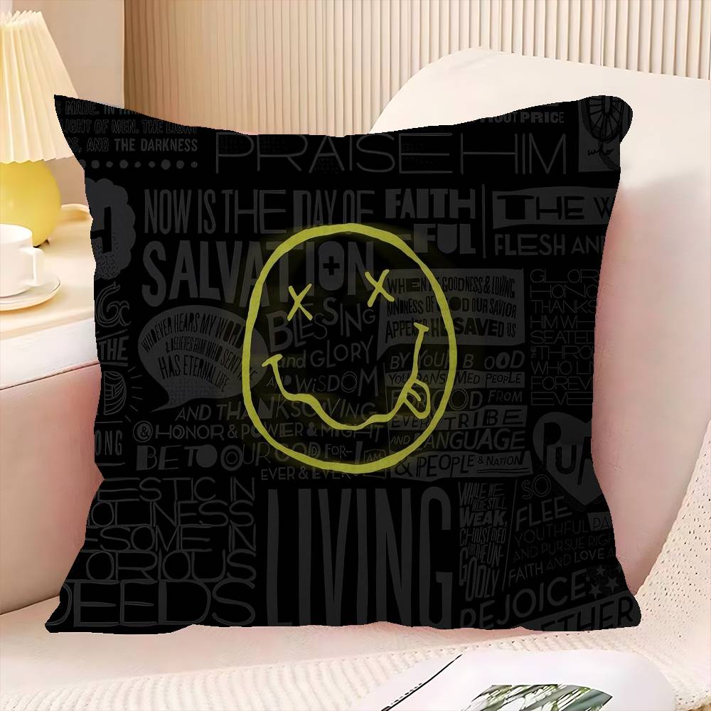 NNirvana American Rock Band Cushion Cover Decorative Pillow Sofa Home Decor Case Pillow Cases