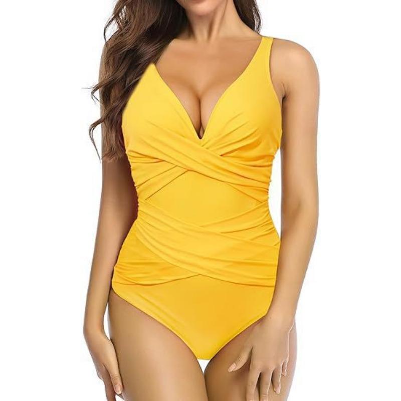 European and American New One-piece Swimsuit Women's High Waist Tight Cross Sexy Backless Swimsuit