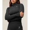 Gymshark Vital Warm Long Sleeve Top Black Marl B4c5t Bbf3