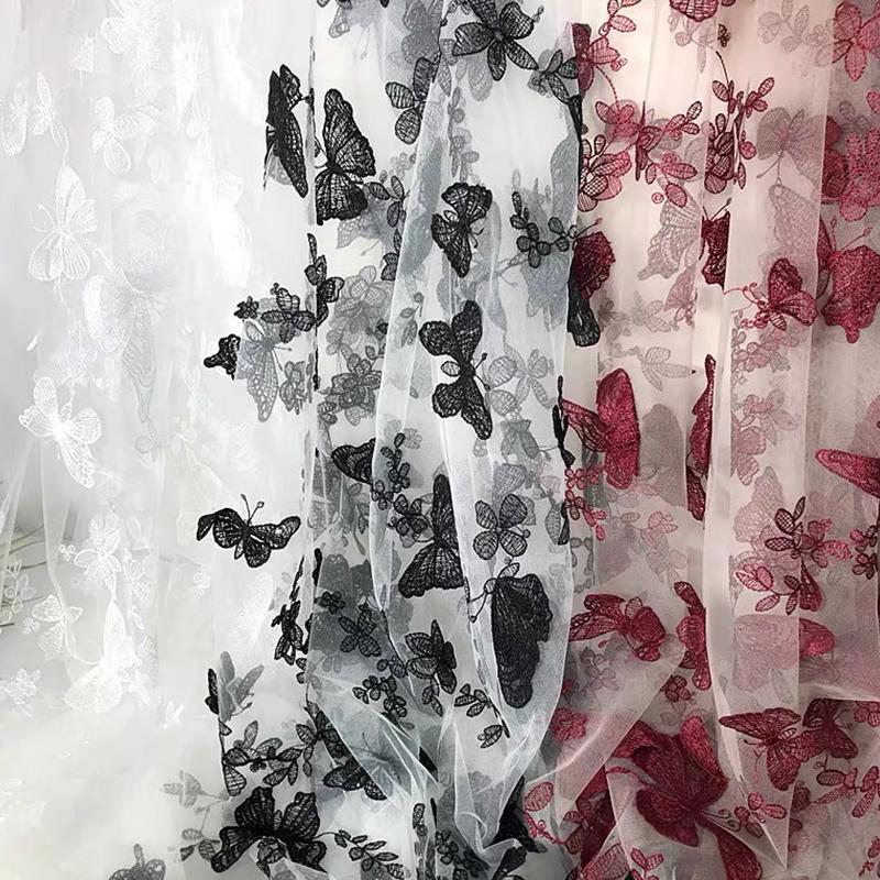 2/4/6 yarzi brodați dantelă material 3D aplicații fluture dantelă plasă brodat fire material DIY cusut voal perdea rochie