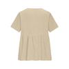 Women's Fashion V-Neck Button-Down Short-Sleeve -Color Casual Top