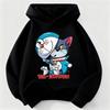 Boys Girls Long Sleeve Hoodie, Fun Half And Half Cartoon Animal Character Graphic Pullover, Lightweight Sweatshirt for School Daily Wearing.