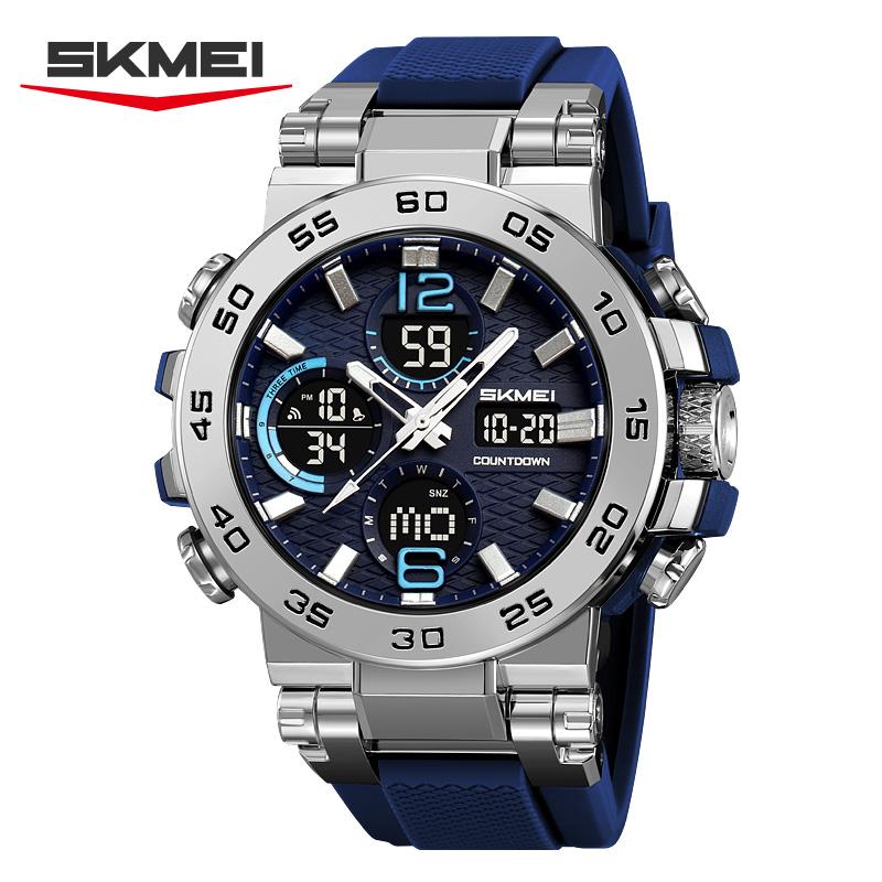SKMEI 2499 Alarm Clock Watch reloj hombre Business Classic Digital Watch Sports Dual Display Watch Waterproof Multi functional