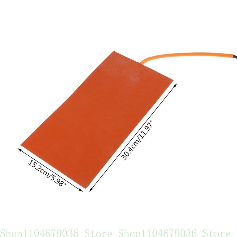 Heating Pad 12V 100W Pizza Hot Delivery Bag Silicone Heating Pad Heating Plate for W/ 65C Thermostat 152X304mm Heat