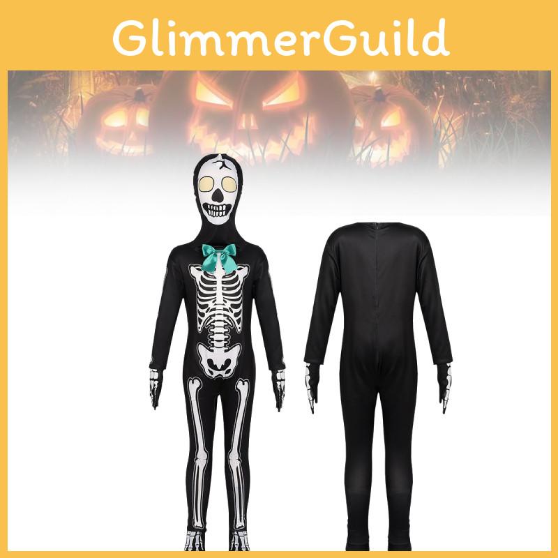 Stylish Kids Skeleton Grim Reaper Costume For Stage Performances And Halloween Gatherings
