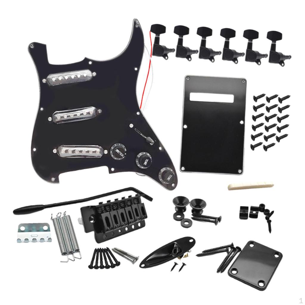 DIY Electric Guitar 11 Hole Scratchplate Portable Multifunction Sss Pickguard Tuning Pegs for