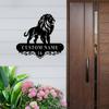 Vintage Metal Lion Wall Sign Custom House Number Farmhouse Kitchen Decor Unique Gift