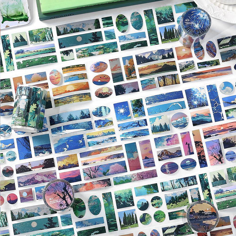 Infeel.Me Glitter Die-cut Adhesive Tape - Shan Hai Xiang Feng Series: Artistic Landscape for Children's Collage and Painting