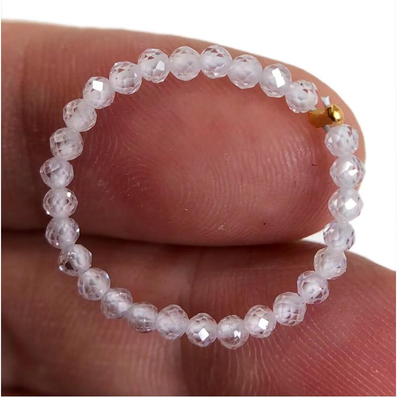 Anello con Pietra Naturale Agata cristallo quarzo zircone 2mm Multisfaccettato Gioielli regali adatti per uomo e donna