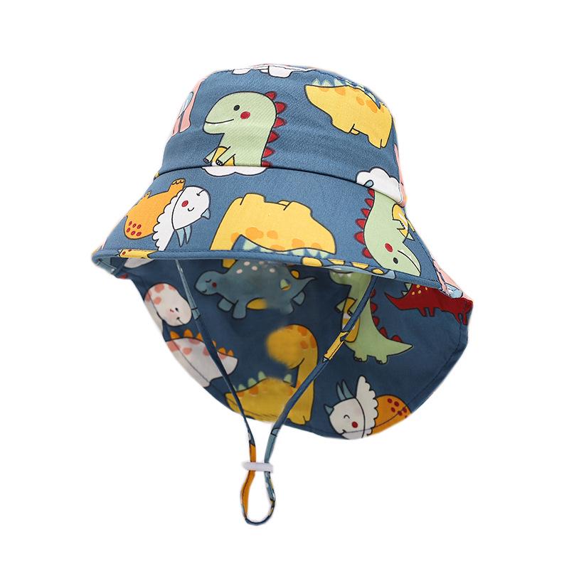 

2026 Дитячий сонцезахисний капелюх з принтом динозавра, швидковисихаючий: Широкі поля, Літній захист від УФ 48-50cm (0-3 years)