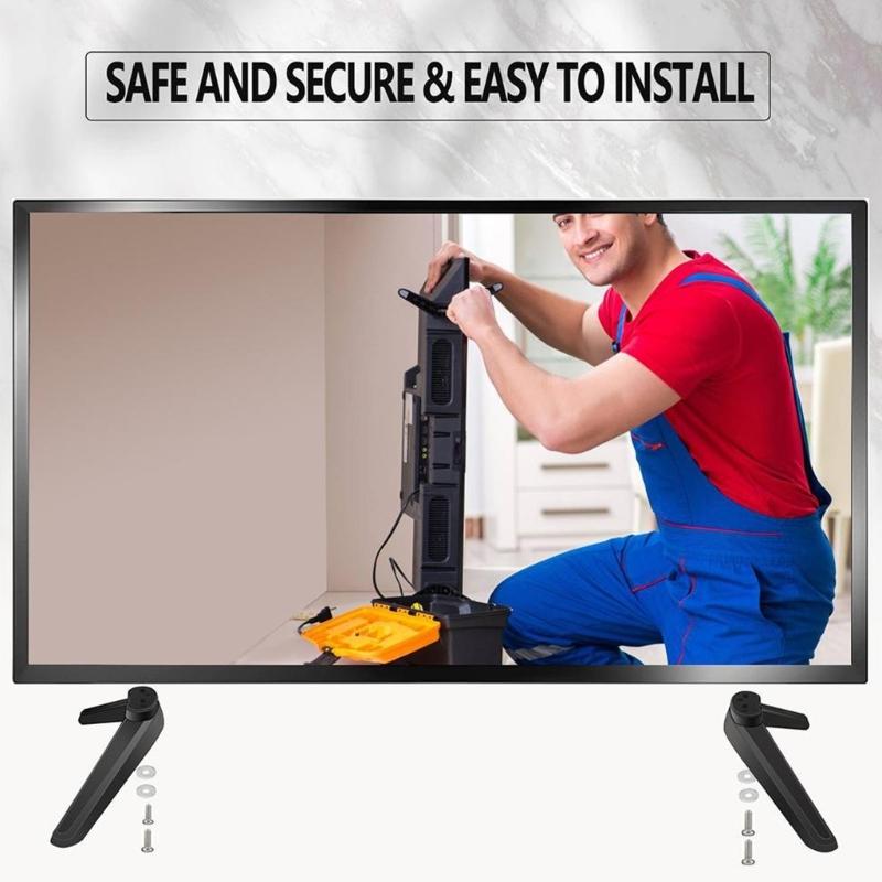Secure TV Base Stand ABS Metal Pedestal Feet For Stability Preventing Tipping With Simple Setups