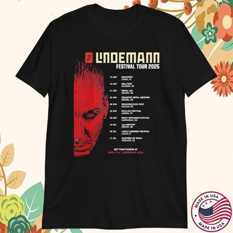 Till Lindemann Festival Tour 2025 Heavy Cotton Black Full Size T Shirt BT394 S