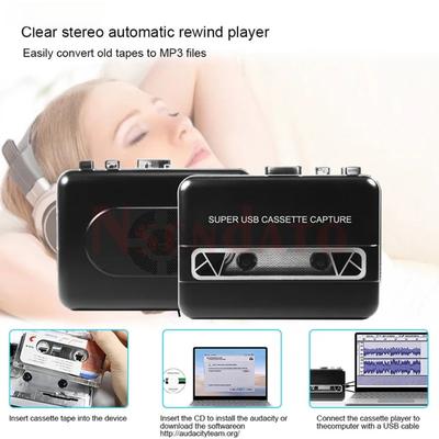 USB Cassette Player Capture Cassette Tape To MP3 Converter Into Computer HiFi Digital Audio Music Player with Speaker Earphone