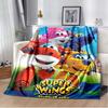 Cartoon Anime Super Wings Throws Blanket for Bedding Picnic Kid Super Soft Cute kawai high quality Flannel Blanket birthday gift