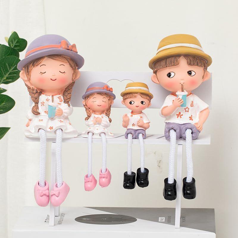 1 Set Hanging Legs Romantic Couple Showpiece | Cute Boy &Girl Gift for Him/Her, Mother's Day, Home Décor, Living Room