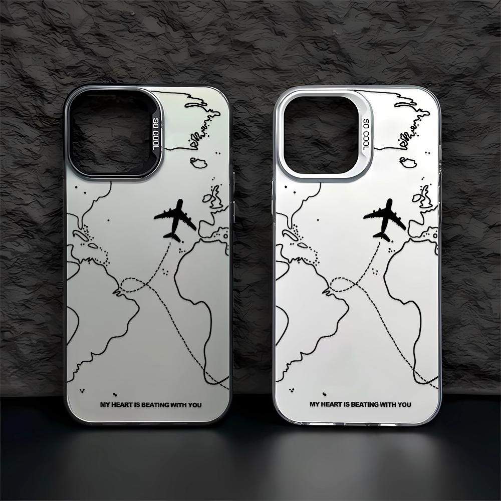 Travel-nspired Airplane Route Desian Phone Case For iPhone 15 14 13 12 11 16 Pro Max 16E 7 8 Plus X XR XS SE2 Soft Cover