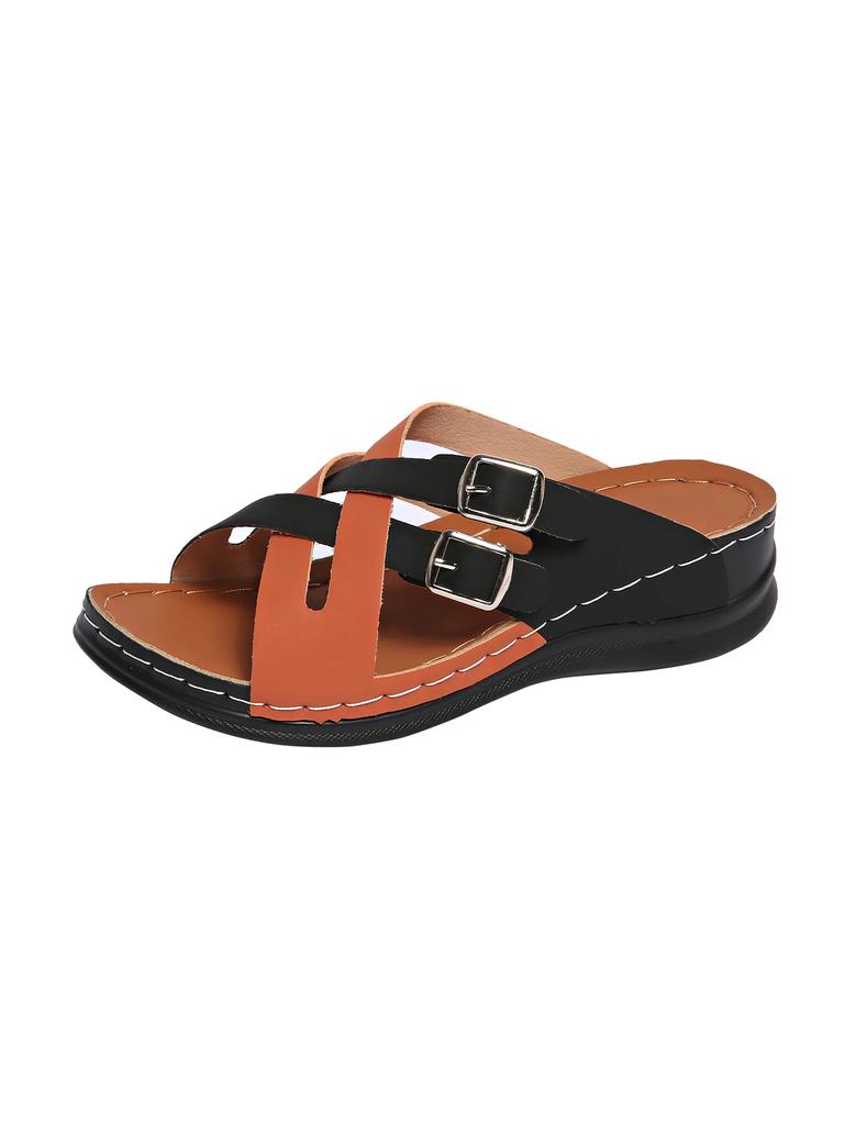Fashion New Women Slippers Lightweight Comfortable Wedge Sandals Open Toe Anti-Slip Slippers Casual Female Platform Retro Shoes Slides