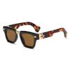 Black frame color-changing glasses, square frame metal star decorative flat mirror, automatic photosensitive color-changing anti-blue light plain fra