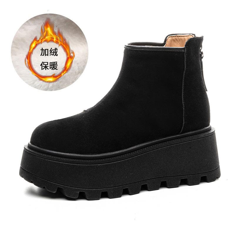 Casual Short Boots Women's 2025 New Martin Boots Non-slip Heightening Thick-soled Snow Boots Children's Autumn and Winter Leather Women's Shoes