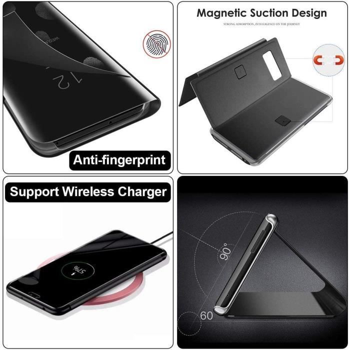 Luxury iPhone XS Case, Full Protection Leather Slim Translucent Clear View Cover Shockproof Stand, Purple