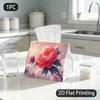 1pc Tissue Box, Romantic Style Peony Cloud Soft Elegance Pattern, 2D Flat Printing, Serves Multiple Purposes, Easy To Carry, Tissue Holder, for Desk U