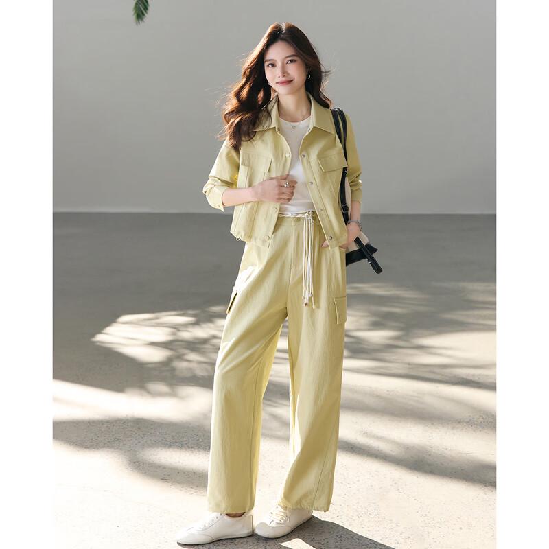 TERRE BLEUE Women's Loose Fit Workwear Two-Piece Set
