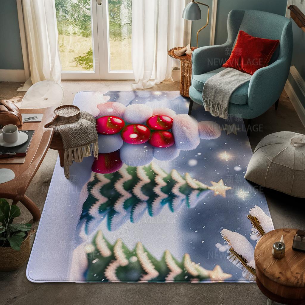 Hauseingangsteppich Fußmatte Haustür Wohnzimmer Bad Fuß Badezimmer rutschfest wasserabsorbierend Teppiche Bad Frohe Weihnachten Winter