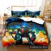 3D Print Mechanical Goldorak Bedding Set Duvet Cover Bed Set Quilt Cover Pillowcase Comforter King Queen Size Boys Adult