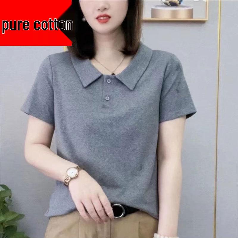 

High-End Women s Short-Sleeve Doll Collar Slimming Blouse - Trendy Summer Fashion 3XL (120-130 lbs) білий