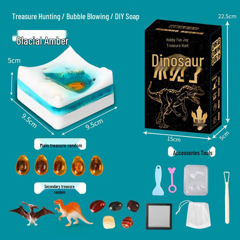 Dinosaurs Soap Blind Box: Gem and Crystal Digging Toy Gift for Kids