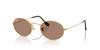 Ray-Ban RB3547 001/1A 51 OVAL Sunglasses - Arista Gold Frame / Light Violet Lenses