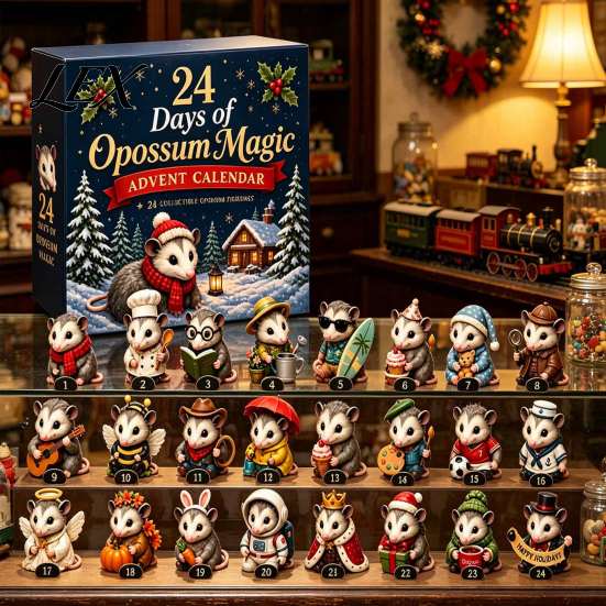 Christmas Theme Advent Calendar 2026 Calendar, 24-Day Acrylic 2D Ornament Set with Tree Pendant Animal Figures, Hanging Decor, Holiday Gift