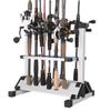 Upgraded 12 Slots Fishing Rod Rack Holder Aluminum Alloy Trekking Poles Bracket Display Stand Organizer Tackle Support Mount
