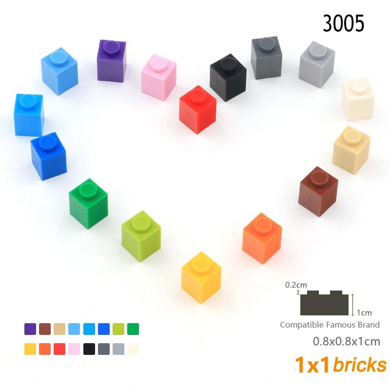 50 Stück/Los DIY Bausteine Dicke Figuren Steine 1x1 Noppen Pädagogisch Kreativ Kompatibel Mit 3005 Kunststoffspielzeug für Kinder