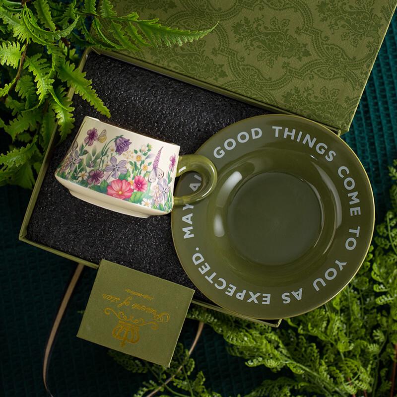 

Shangqi Forest Series Ceramic Coffee Mug & Saucer Set