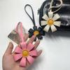Flower Pendant Multi-Petal Design Faux Leather Bag Charm with Adjustable Strap Handbag Keychain Backpack Accessories