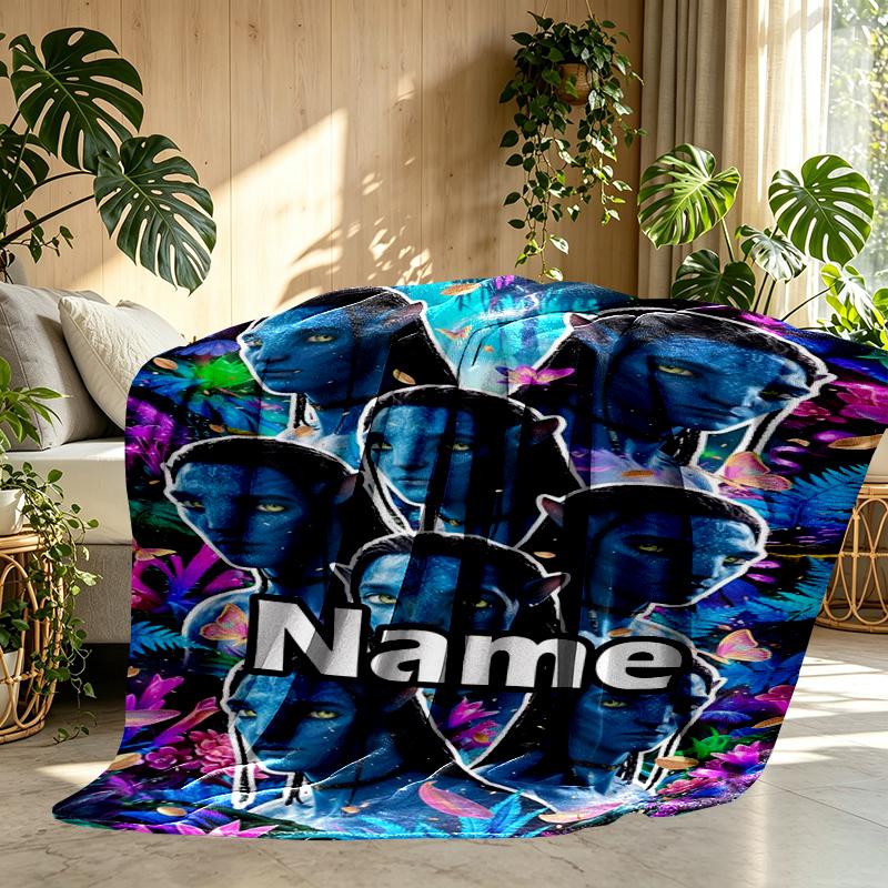 Custom Name Personalized Avatar Print Blanket, Home Decor, Bedroom, Sofa, Camping, Couch, Gifts for Birthday Christmas