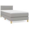 3140673 vidaXL Lit à sommier tapissier avec matelas Gris clair 100x200cm Tissu