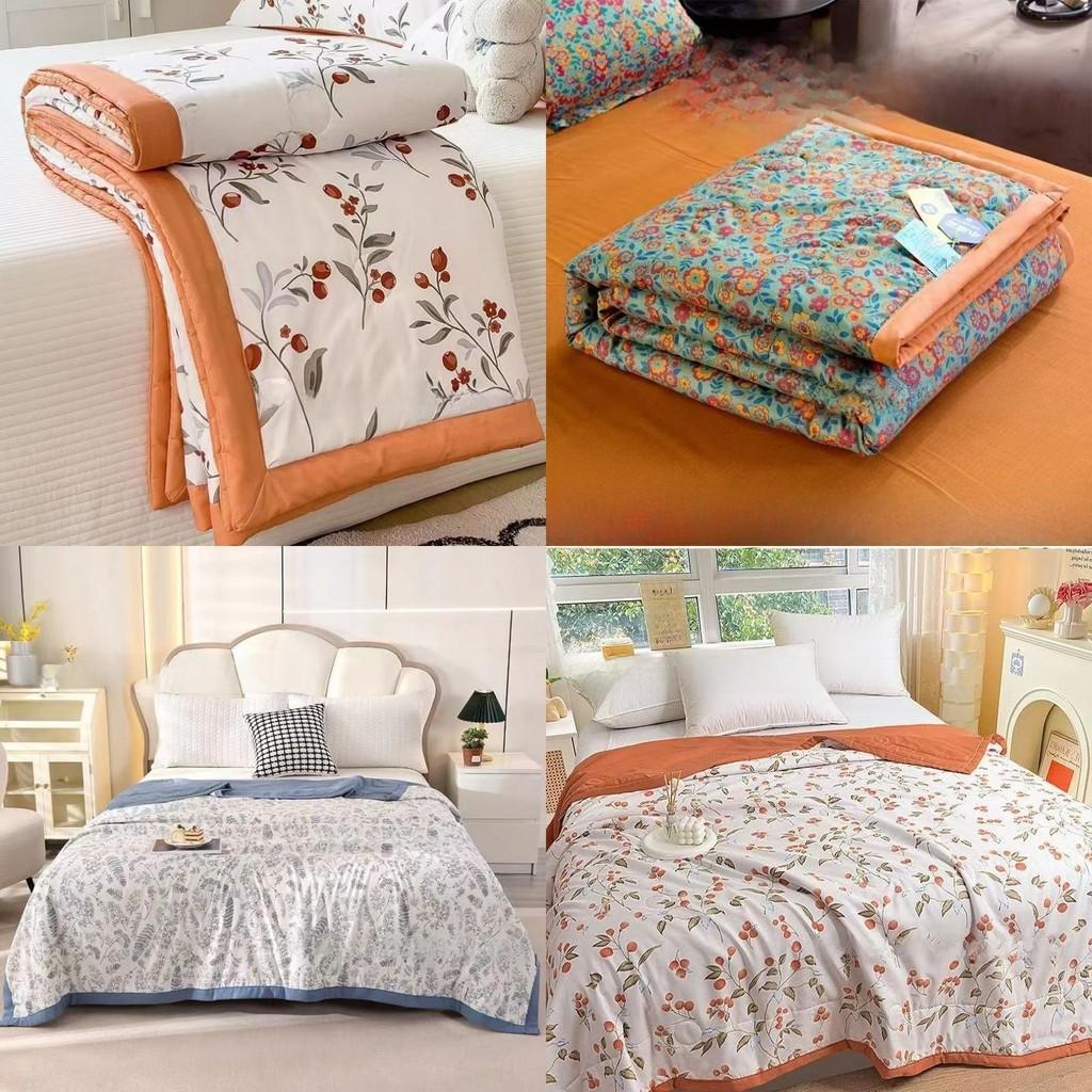 Airy Summer Lightweight Flower Printing Duvet With Quilting For Student Bedroom