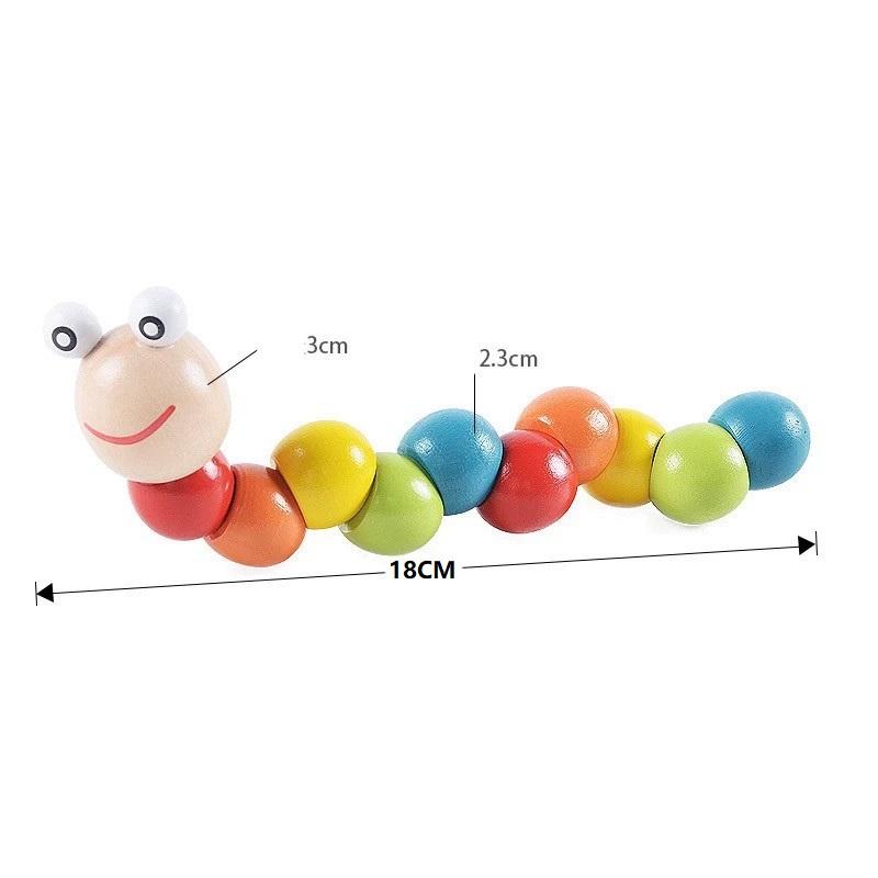 Montessori Holzspielzeug KTV Erwachsene Entzückende Raupenpuppe Helle Farbe Kinder Lernspielzeug für Jungen Mädchen Geschenke