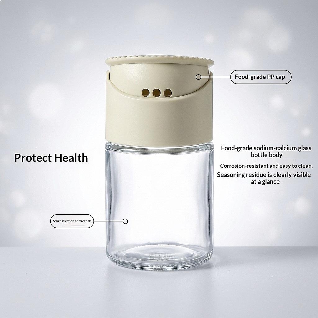 Kitchen Double Diameter Glass Salt Bottle Sealed Seasoning Shaker Cumin Pepper Jar Seasoning Box Salt and Pepper Vinajeras