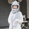 Hat Scarf Gloves Integrated Winter Fleece Cute Warm Plush Hat Thickened Ear Protection Neck Protection Cycling Neck Protection