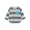 Qianqu Spring and Summer Striped Pullover Upper Clothes Long Sleeves T-shirt