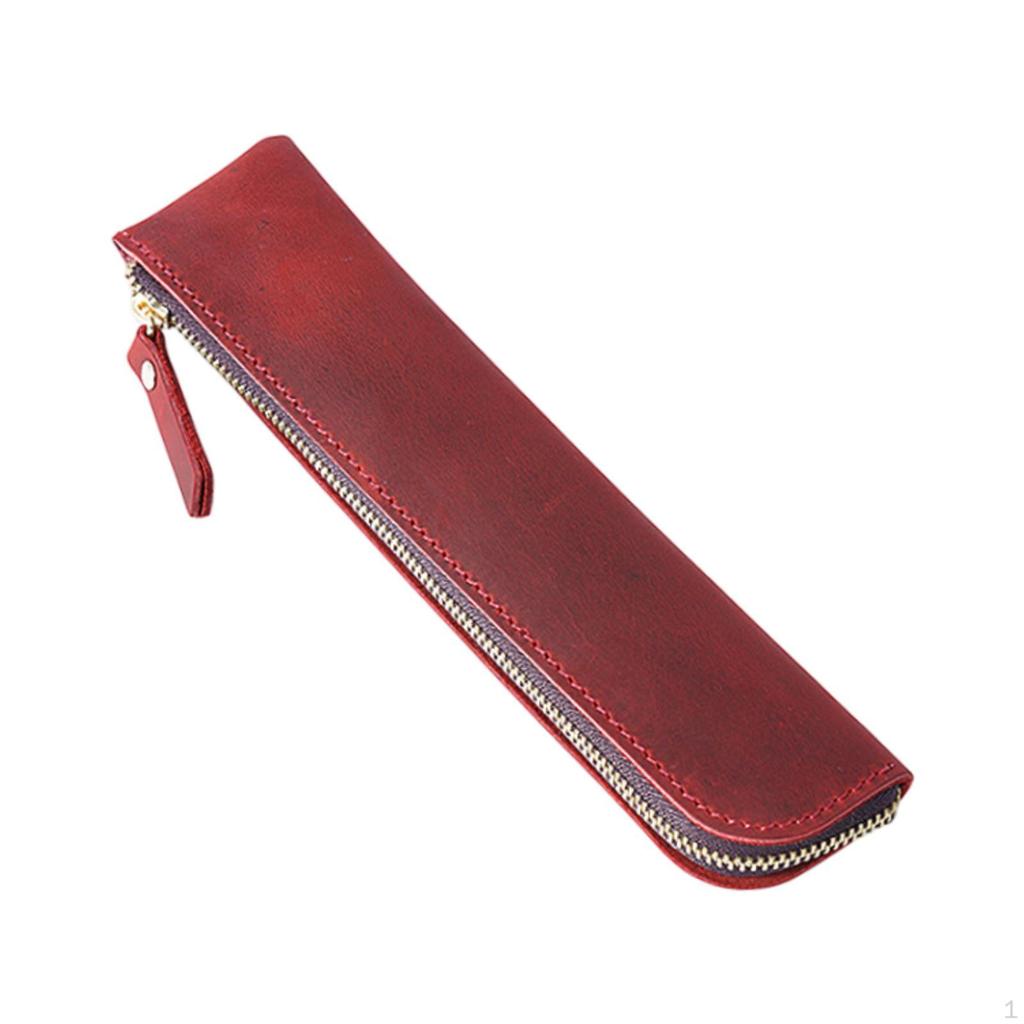 Leather Pencil Bag PU Waterproof Makeup Pocket
