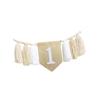 1 Year Old Birthday High Chair Banner Wood Bead Tassel Decoration for Baby Shower Themed Party Supplies