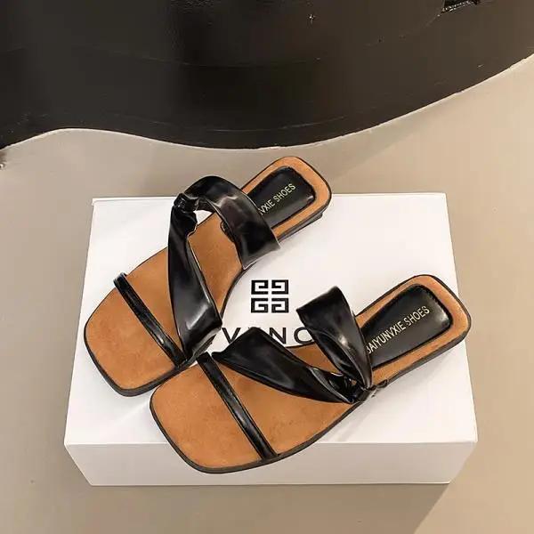 

Туфли Женские Тапочки Повседневные На Танкетке Квадратный Носок Шлепанцы Резиновые Шлепанцы Pantofle На Каблуке Мюли Мягкие Роскошные Гавайские 2025 Летние 35