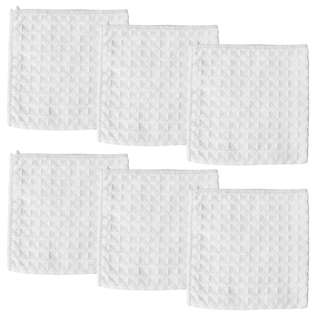 6Pcs Fiber Dish Cloth Breathable Towel High Absorbency Cleaning Cloth Non Scratch Surface Cleaning Wipe for Home and Kitchen