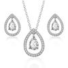 ZHOUYANG Earrings Necklace Jewelry Set For Women Luxury Hollowout Teardrop CZ Rose Gold Color Wedding Jewellry Wholesale S534