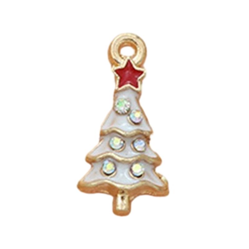Christmas Enamel Charms for Jewelry Making, Mini Christmas Tree Pendants Charm for DIY Necklace Bracelet Earrings Making