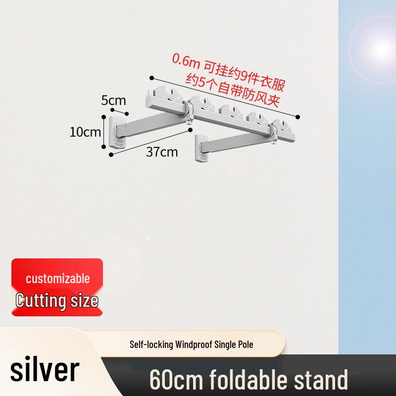 Wall-Mounted Folding Aluminum Clothes Drying Rack for Balcony